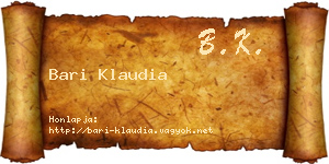 Bari Klaudia névjegykártya