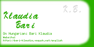 klaudia bari business card